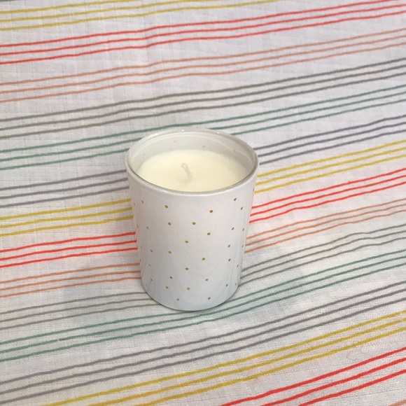 Holiday Candle Votive Christmas Fir Scented Gold Dots Xmas Stocking Stuffer NWT - Picture 2 of 4